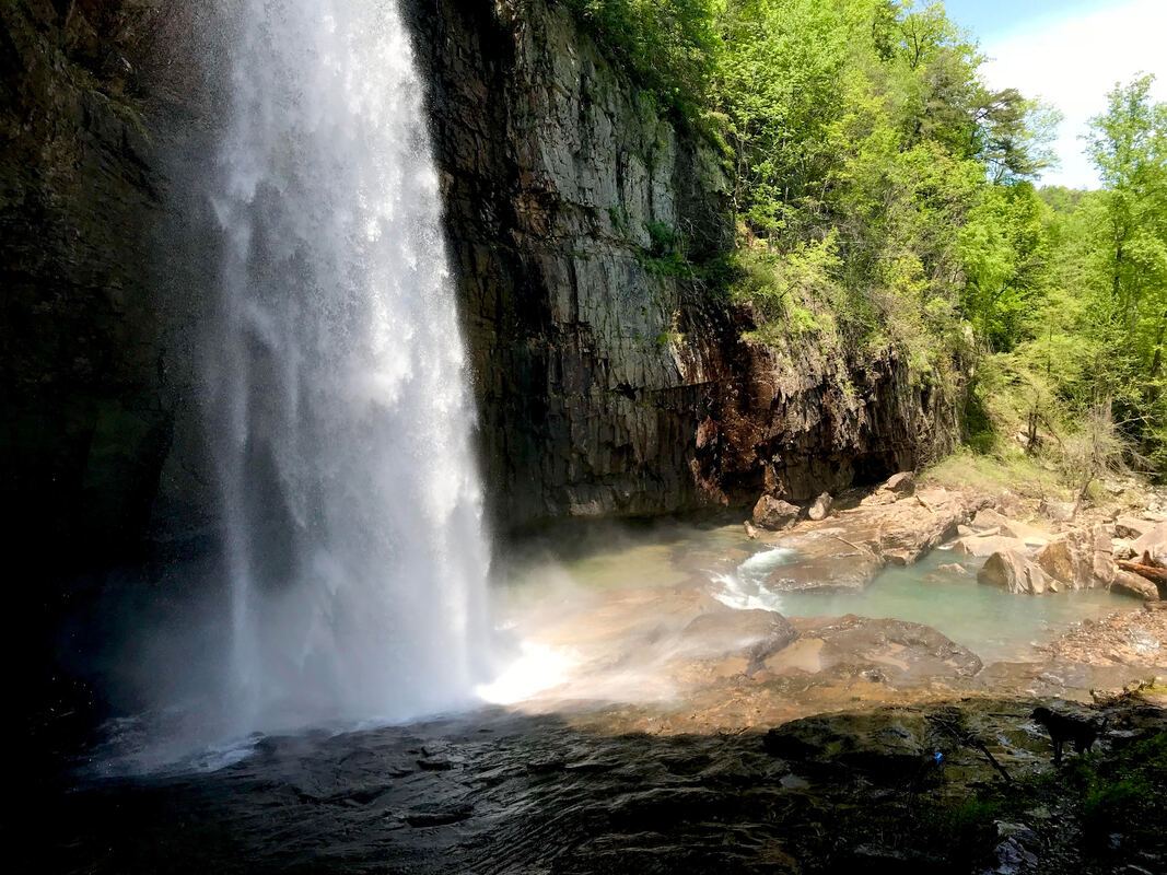 Tall waterfall on the preserve